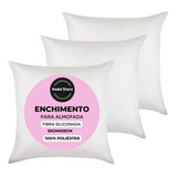Kit 3 Enchimento Refil Almofada 55x55 Fibra 100 Siliconada