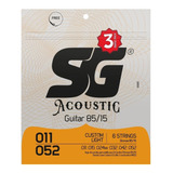 Kit 3 Encordoamento Cordas Sg Violao 011 Aco Bronze 85 15