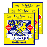 Kit 3 Encordoamento Giannini Canário Violão