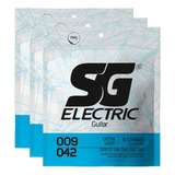 Kit 3 Encordoamento Guitarra 009 Sg 5145 Palheta