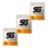 Kit 3 Encordoamentos Sg 0 11 0 52 Para Violão Aço Bronze
