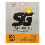 Kit 3 Encordoamentos Violão Sg 6685