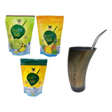 Kit 3 Erva Mate Terere Guampa Copo Com Bomba Cuia