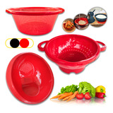 Kit 3 Escorredor De Alimentos Cozinha Multiuso Arroz Legumes