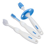 Kit 3 Escova De Dente Bebê Massageador Gengiva 3 Estágios