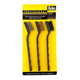 Kit 3 Escova Limpeza Eda C Cabo Cerdas De Nylon Aço Latao