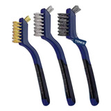 Kit 3 Escova Vonixx Detalhamento Latão Nylon Aço Dupla Face
