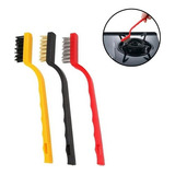 Kit 3 Escovas Aço Nylon Metal Manuais Com Cabo Para Limpeza