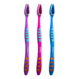 Kit 3 Escovas Dental Super Joy Cerdas Macias Onduladas Klin Cor Colorido