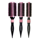 Kit 3 Escovas Profissionais Rosa Marco Boni Thermal Metalic