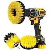 Kit 3 Escovas Rotativas De Limpeza Pesada - Encaixe Para Furadeira E Parafusadeira - Cerdas De Nylon Premium- Uso Multiuso Em Banheiros- Rodas- Pneus- Carpetes E Rejuntes-