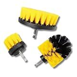 Kit 3 Escovas Rotativas De Limpeza Pesada - Encaixe Para Furadeira E Parafusadeira - Cerdas De Nylon Premium- Uso Multiuso Em Banheiros- Rodas- Pneus- Carpetes E Rejuntes-