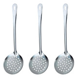 Kit 3 Escumadeira Aço Inox 31 5 Cm Arroz Fritura Utensílio