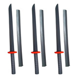 Kit 3 Espadas Ninja Katana De Brinquedo Infantil C Bainha