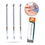 Kit 3 Espátula Cutícula Manicure Raspador