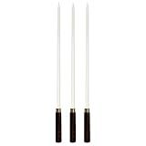 Kit 3 Espetos Artesanais Simples De Alumínio P Churrasco
