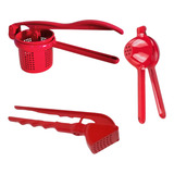 Kit 3 Espremedores Manuais batata Limão E Alho 