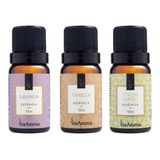 Kit 3 Essência Via Aroma Lavanda Capim Limão Vanilla