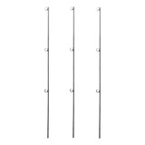 Kit 3 Estacas Tutor De Plantas 99 Cm Aço Reutilizável Cor Prateado