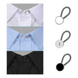 Kit 3 Extensor Alargador Colarinho Botão Preto Branco prat