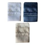 Kit 3 Extensor Fecho De Sutiã 2 Regulagens Bege Preto Branco