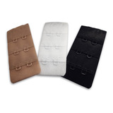Kit 3 Extensor P Sutiã Dupla Regulagem Bege Branco E Preto
