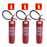 Kit 3 Extintores 6kg Abc Suporte Placa 5 Anos Validade