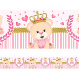 Kit 3 Faixas Decorativas Adesivo Infantil Ursinha Princesa Cor Rosa claro