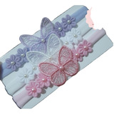 Kit 3 Faixinhas Borboleta Bebê Rn Maternidade