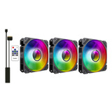 Kit 3 Fan Cooler Argb Rainbow c9 Controladora Gamemax