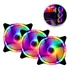 Kit 3 Fans Cooler Led Rgb 120mm Ventoinha Gabinete Pc Gamer