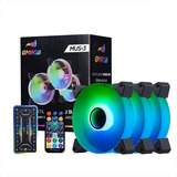 Kit 3 Fans Cooler Led Ring Rgb 120mm Ventoinha Gabinete Pc
