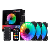 Kit 3 Fans Cooler Led Ring Rgb 120mm Ventoinha Gabinete Pc