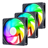 Kit 3 Fans Cooler Rgb 120mm Ventoinha Gabinete Pc Gamer Led