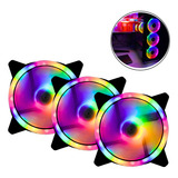 Kit 3 Fans Cooler Rgb 120mm Ventoinha Gabinete Pc Gamer Led