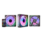 Kit 3 Fans K-mex Aata Argb Rainbow Infinity Sem Fita Led