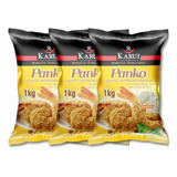 Kit 3 Farinha Oriental Empanados Crocante 1kg Panko Karui