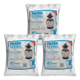 Kit 3 Filter Clean Filtrante Para Filtro Piscina 75kg Areia