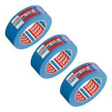 Kit 3 Fita Crepe Pintura Imobiliária Azul 48mm X 40m Tesa Uv