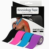 Kit 3 Fitas Kinésio Tape Bandagem Elástica Esportiva Recuperação De Lesões E Dor Muscular Fita Adesiva Fisioterapia 5m-5cm Cores Sortidas - Premium
