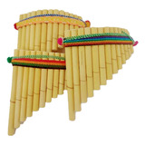 Kit 3 Flauta Pan Peruana Artesanal Instrumento De Sopro