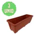 Kit 3 Floreiras De Chão 60cm Jardineiras P  Plantas E Hortas Cor Terracota