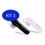Kit 3 Fone Bluetooth Ouvido Samsung Estereo Headset Preto
