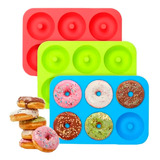 Kit 3 Forma De Donuts Rosquinhas Doces Silicone Antiaderente