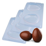 Kit 3 Formas Bwb Sp Ovo De Páscoa 350g Casca Fina 3 Partes