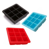 Kit 3 Formas De Gelo Silicone 9 Cubos Com Tampa Livre Bpa