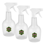 Kit 3 Frascos Borrifador Pulverizador 580ml Bico Ajustável