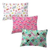 Kit 3 Fronha Infantil Menino Menina Malha Capa 70 Algodão