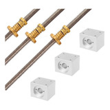Kit 3 Fuso Tr8 600mm 300mm Passo 8 Anti Folga Suporte