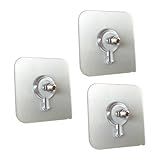 KIT 3 Ganchos Sem Furos Transparente E Adesivo Com Parafuso E Rosca Para Pendurar Multiuso De Parede Azulejos Suporta Até 3kg LINHA PREMIUM SYANG